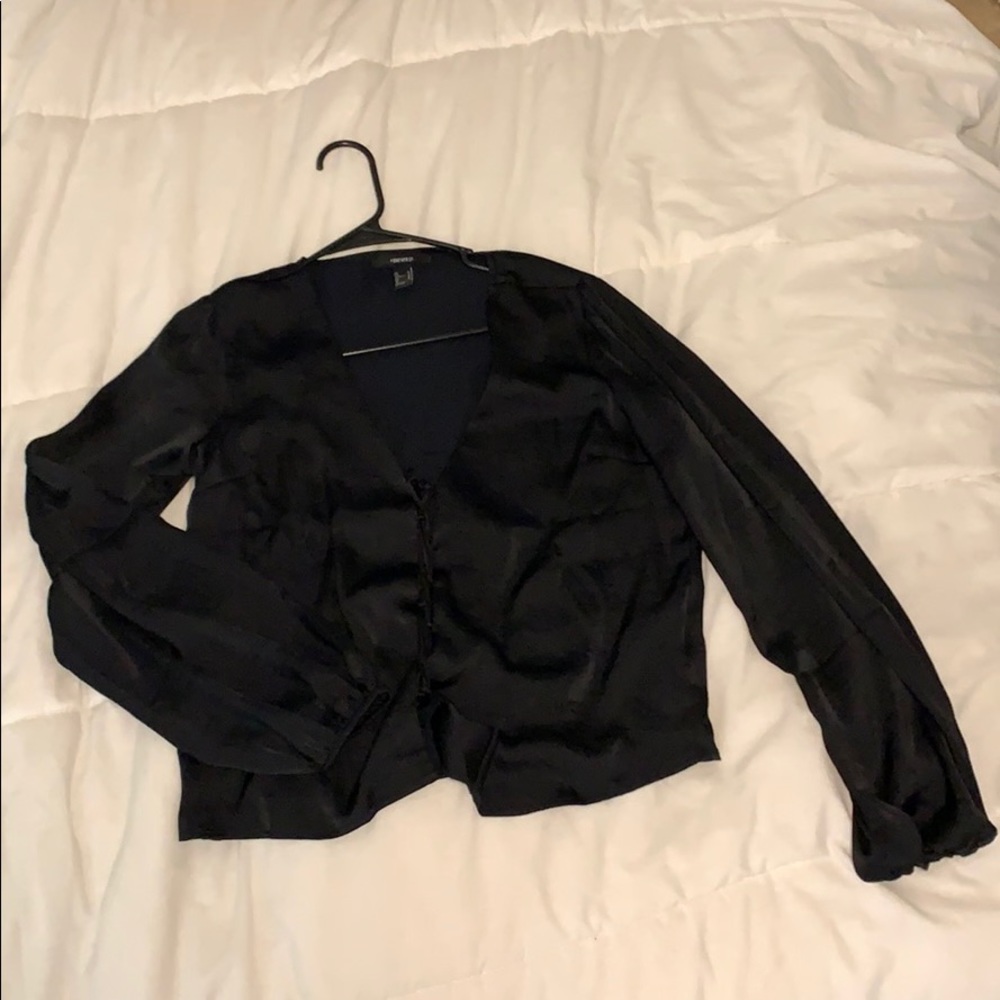 Forever 21 Black V-Neck Blouse